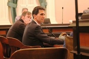 Photo by Mike Nemeth Sen. Mark Leno glances at a witness during the Assembly committee hearing where SB 1439 died.